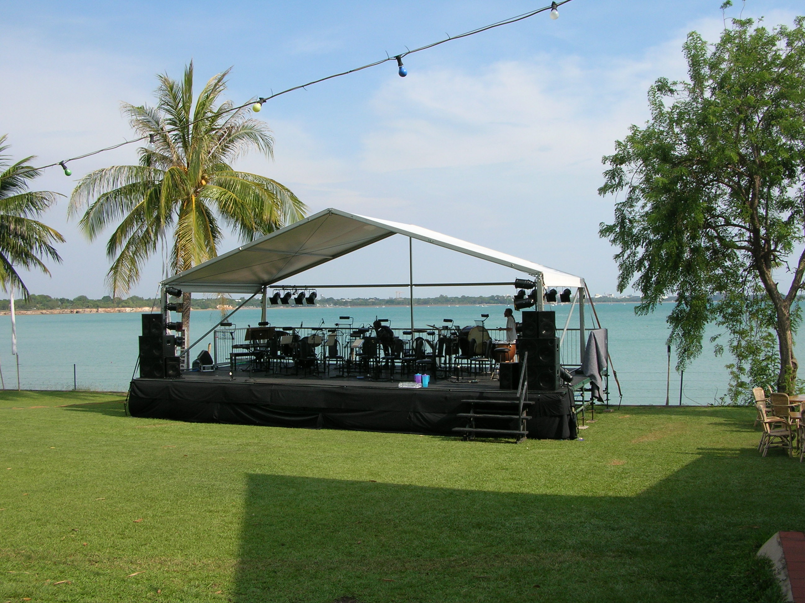 stage on beach