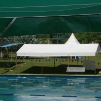 marquee by swimming pool